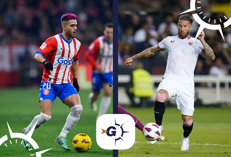 Girona x Sevilla: Yan Couto x Sergio Ramos