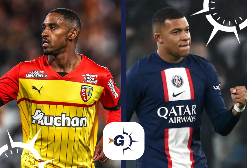 Lens x PSG: Wesley Said atento ao jogo enquanto Mbappé comemora gol