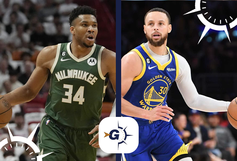 Milwaukee Bucks x Golden State Warriors: Giannis Antetokounmpo e Stephen Curry