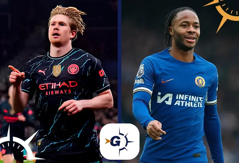 Manchester City x Chelsea: Kevin de Bruyne x Raheem Sterling