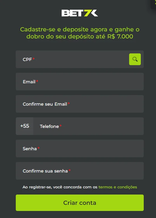 como se registrar e participar das promoções da Bet7k