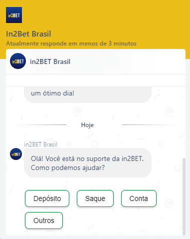 suporte ao usuário In2Bet