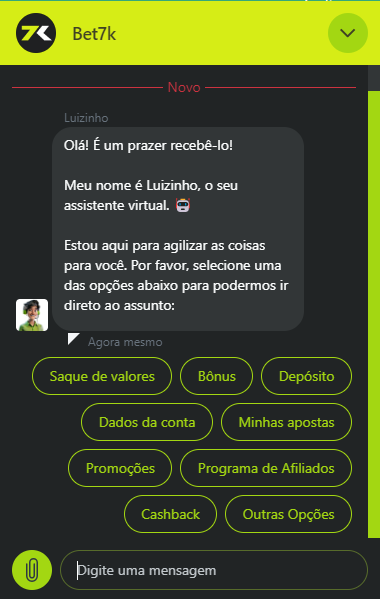 CHAT SUPORTE AO VIVO BET7K